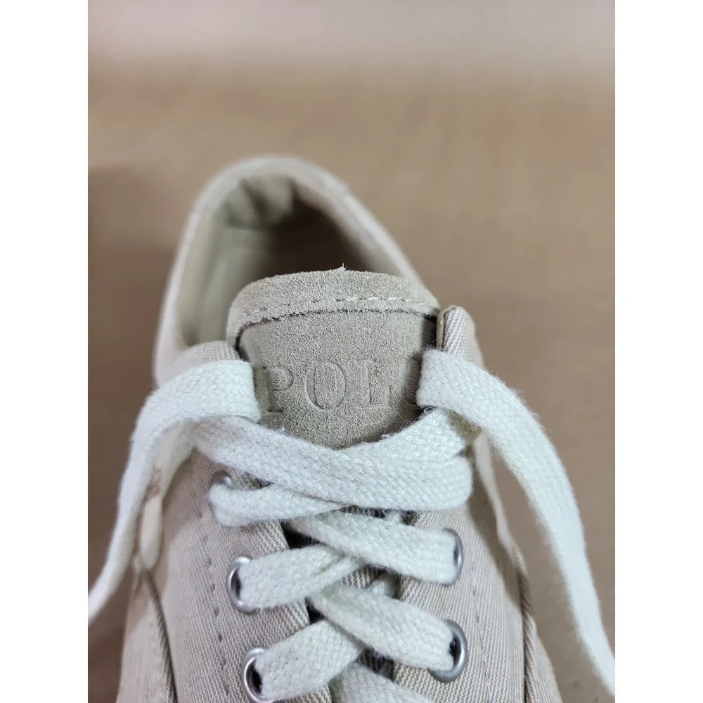 Polo Ralph Lauren Size 10 D Vaughn Beige Casual Sneakers Men's 01087